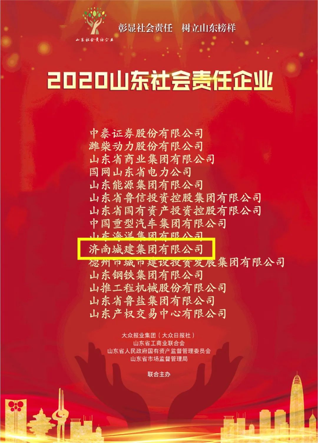 集團(tuán)獲評(píng)“2020山東社會(huì)責(zé)任企業(yè)”